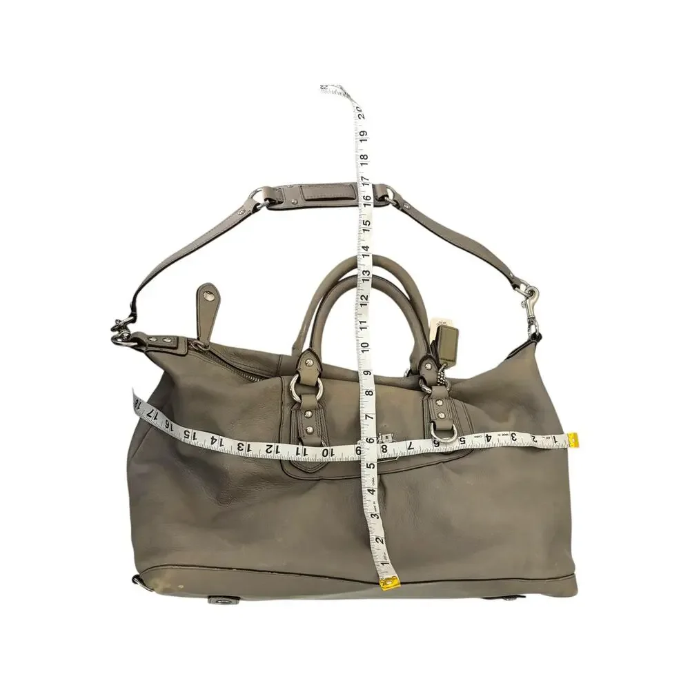 Coach Madison Sabrina Satchel Bag Gray Leather Handbag Purse Strap Large 12949
